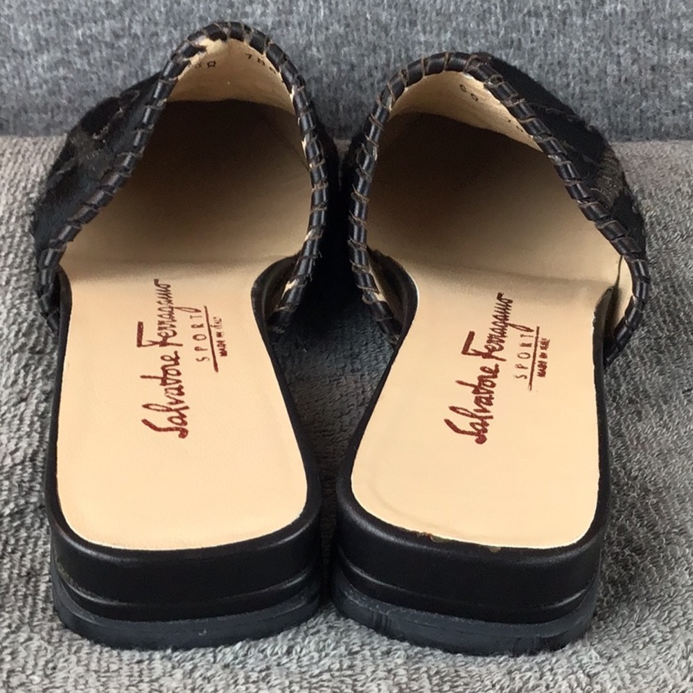 Salvatore Ferragamo Sport Black Calfskin Mules with Quilted Design Sz 6.5 B EUC - Picture 7 of 9